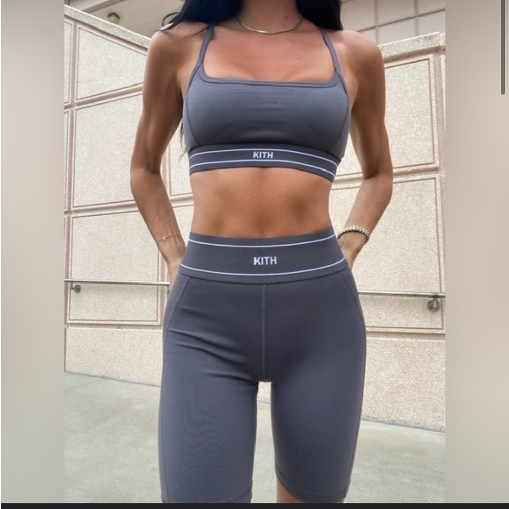 Kith Women Nadia Low Impact Bra and Kith Women Avery Tights charcoal size S